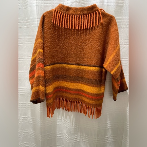 LAPP LANDER vintage 100% wool sweater made in Norway fringe - Picture 3 of 8